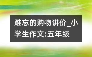 難忘的購物講價_小學生作文:五年級