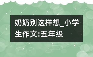 奶奶,別這樣想_小學(xué)生作文:五年級(jí)