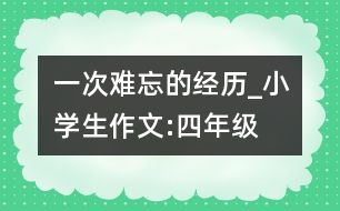 一次難忘的經(jīng)歷_小學(xué)生作文:四年級