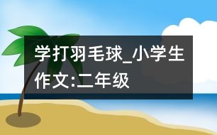 學打羽毛球_小學生作文:二年級