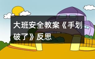 大班安全教案《手劃破了》反思