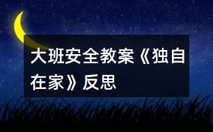 大班安全教案《獨(dú)自在家》反思