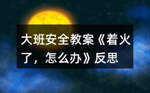 大班安全教案《著火了，怎么辦》反思