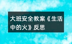 大班安全教案《生活中的火》反思