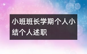 小班班長(zhǎng)學(xué)期個(gè)人小結(jié)（個(gè)人述職）