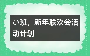 小班，新年聯(lián)歡會活動計劃