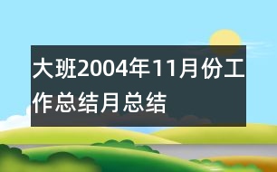 大班2004年11月份工作總結(jié)（月總結(jié)）