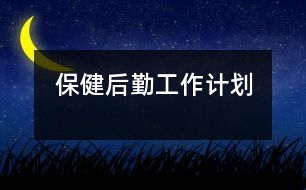 保健、后勤工作計劃