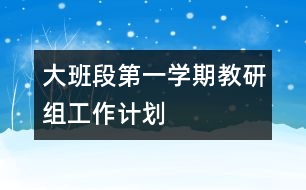 大班段第一學(xué)期教研組工作計(jì)劃