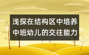 淺探在結(jié)構(gòu)區(qū)中培養(yǎng)中班幼兒的交往能力