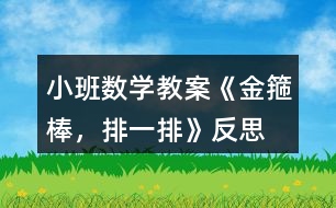 小班數(shù)學(xué)教案《金箍棒，排一排》反思