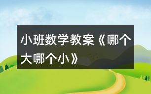 小班數(shù)學(xué)教案《哪個大、哪個小》