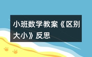 小班數學教案《區(qū)別大小》反思