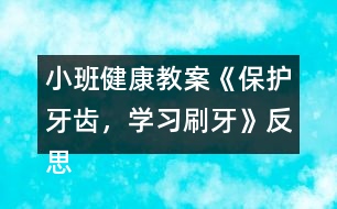 小班健康教案《保護(hù)牙齒，學(xué)習(xí)刷牙》反思