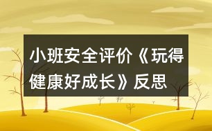 小班安全評(píng)價(jià)《玩得健康好成長》反思