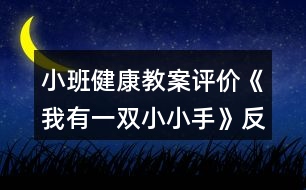 小班健康教案評價《我有一雙小小手》反思