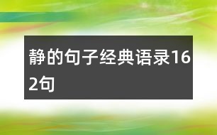 靜的句子經(jīng)典語錄162句