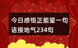 今日感悟正能量一句話接地氣234句