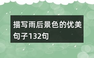 描寫(xiě)雨后景色的優(yōu)美句子132句