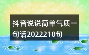 抖音說說簡單氣質(zhì)一句話2022210句