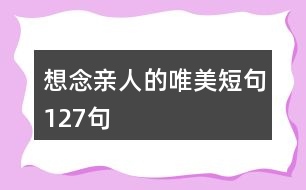 想念親人的唯美短句127句