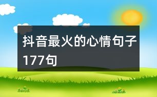 抖音最火的心情句子177句