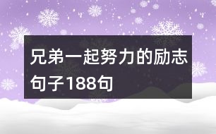 兄弟一起努力的勵(lì)志句子188句