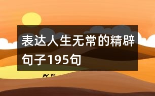 表達(dá)人生無(wú)常的精辟句子195句