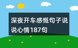 深夜開(kāi)車(chē)感慨句子說(shuō)說(shuō)心情187句