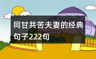 同甘共苦夫妻的經(jīng)典句子222句