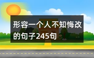 形容一個人不知悔改的句子245句