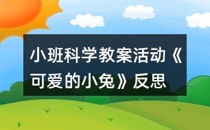 小班科學(xué)教案活動(dòng)《可愛(ài)的小兔》反思