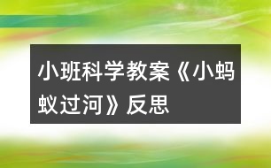 小班科學(xué)教案《小螞蟻過河》反思