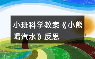 小班科學(xué)教案《小熊喝汽水》反思