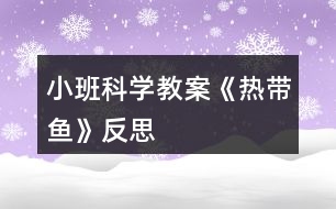 小班科學(xué)教案《熱帶魚(yú)》反思