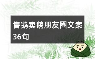 售鵝賣鵝朋友圈文案36句