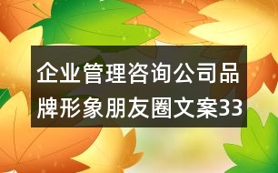 企業(yè)管理咨詢公司品牌形象朋友圈文案33句