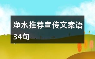 凈水推薦宣傳文案語(yǔ)34句