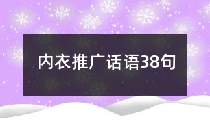 內(nèi)衣推廣話語(yǔ)38句