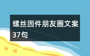 螺絲固件朋友圈文案37句