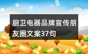 廚衛(wèi)電器品牌宣傳朋友圈文案37句