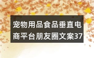 寵物用品食品垂直電商平臺(tái)朋友圈文案37句