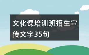 文化課培訓(xùn)班招生宣傳文字35句