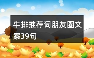 牛排推薦詞、朋友圈文案39句