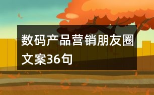 數(shù)碼產(chǎn)品營(yíng)銷(xiāo)朋友圈文案36句