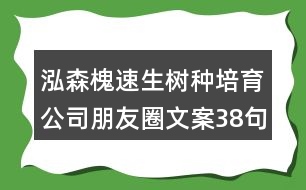 泓森槐速生樹(shù)種培育公司朋友圈文案38句