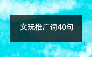 文玩推廣詞40句