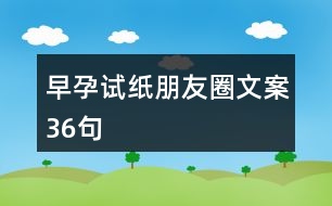 早孕試紙朋友圈文案36句