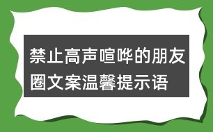 禁止高聲喧嘩的朋友圈文案、溫馨提示語36句