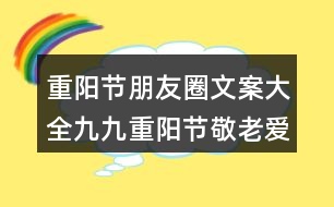 重陽節(jié)朋友圈文案大全：九九重陽節(jié)敬老愛老朋友圈文案32句